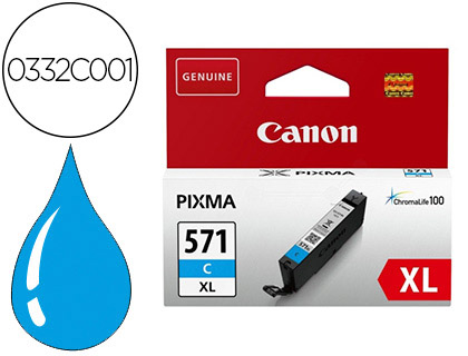 CARTOUCHE CANON JET D'ENCRE 0332C001-CLI-571XLC HAUTE CAPACIT CYAN