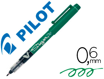 STYLO-FEUTRE PILOT V SIGN PEN CRITURE MOYENNE 0.6MM POINTE FIBRE POLYESTER ENCRE INTENSE LIQUIDE NIVEAU VISIBLE VERT
