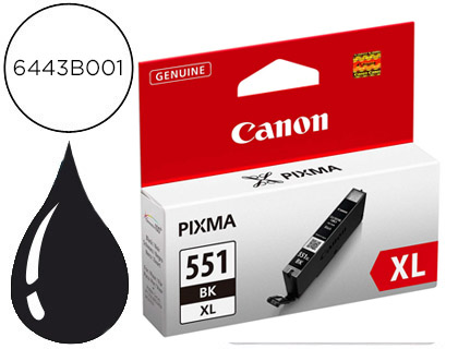 CARTOUCHE CANON JET D'ENCRE 6443 B001-CLI551BKXL COULEUR NOIR HAUTE CAPACIT 5565P