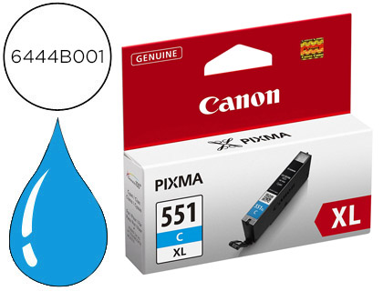 CARTOUCHE CANON JET D'ENCRE 6444 B001-CLI551CXL COULEUR CYAN HAUTE CAPACIT 715P