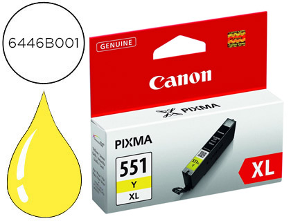 CARTOUCHE CANON JET D'ENCRE 6446 B001-CLI551YXL COULEUR JAUNE HAUTE CAPACIT 715P