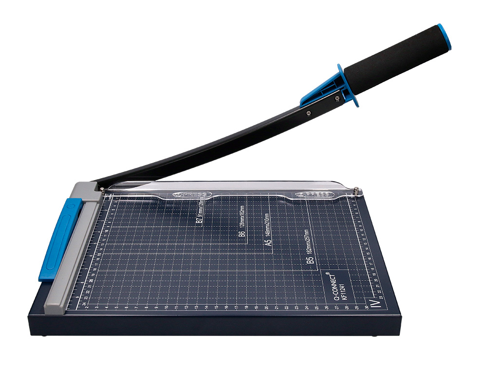 CISAILLE Q-CONNECT MÉTAL FORMAT A4 CAPACITÉ COUPE 10F PRESSION MANUELLE 60X300X350MM